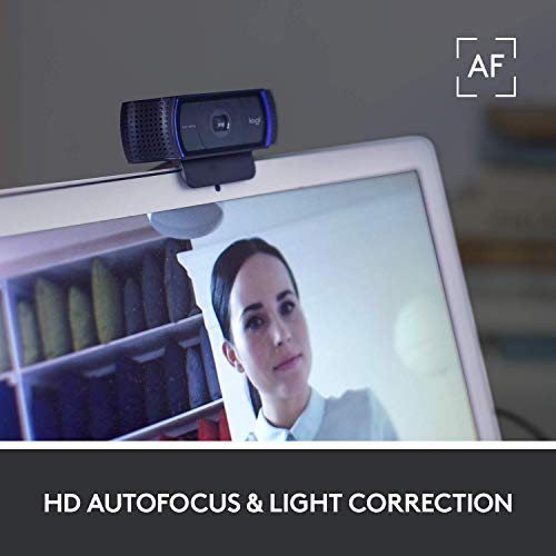 Logitech C920x HD Pro Webcam, Full 1080p/30fps Video Calling, Clear Black