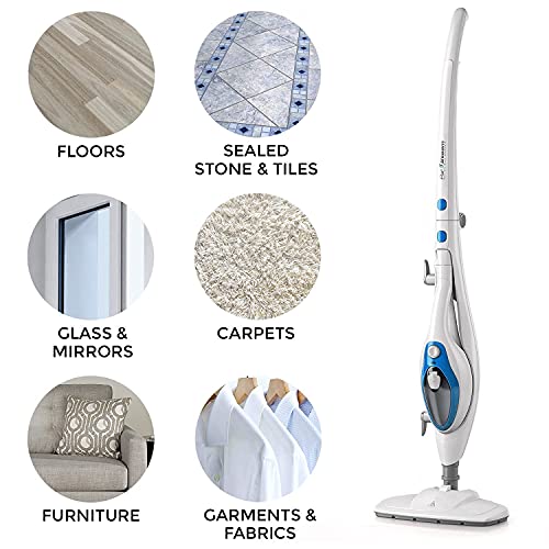 PurSteam Steam Mop Cleaner 10-in-1 with Convenient Mop, White