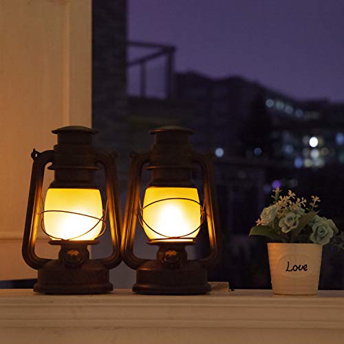 Dancing Flame Led Vintage Lantern, Battery Power 2 Pack, 2 Pacl