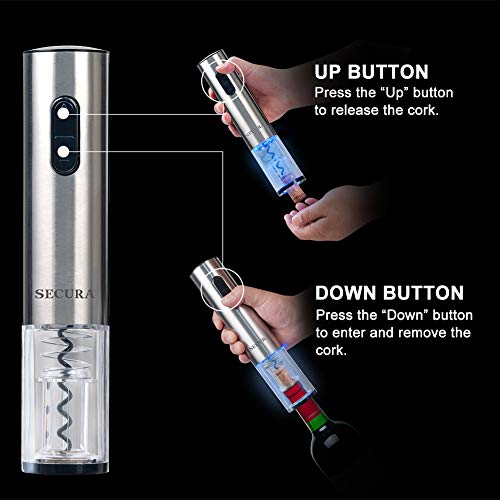 Secura Electric Wine Opener, Automatic Stainless Steel