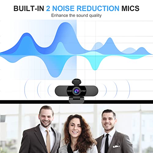 1080P Webcam with Microphone, EMEET C960 Web Camera, 2 Mics Medium, Black