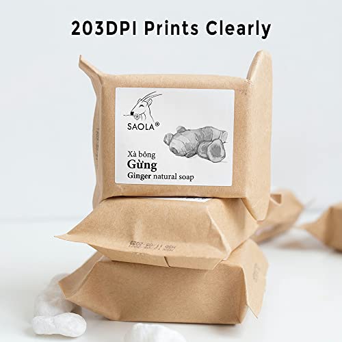 Phomemo M220 Label Maker, Upgrade 3 Inch Barcode 3.14 Inch, white