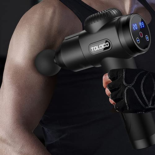 TOLOCO Massage Gun, Upgrade Percussion Muscle 1 Count (Pack of 1), Black