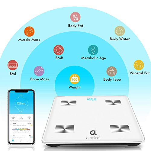 Arboleaf Digital Scale, Bathroom Smart 11.8x11.8 Inch (Pack of 1), White