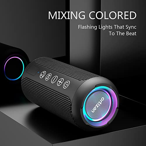 Ortizan Portable Bluetooth Speaker, IPX7 Waterproof Wireless Speaker Black