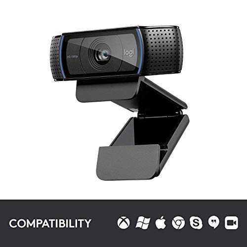 Logitech C920x HD Pro Webcam, Full 1080p/30fps Video Calling, Clear Black