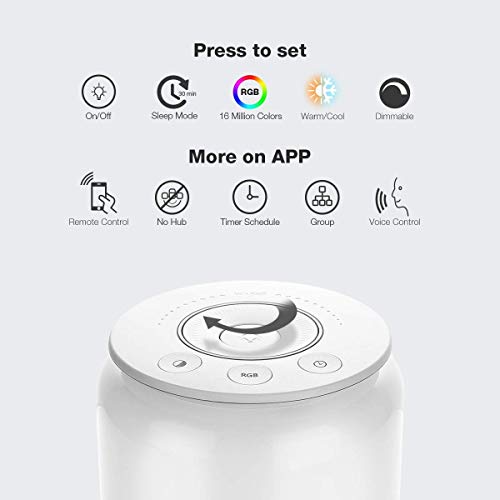 LE LampUX WiFi Smart Table Lamp Works with Alexa, Rgb and Tunable White