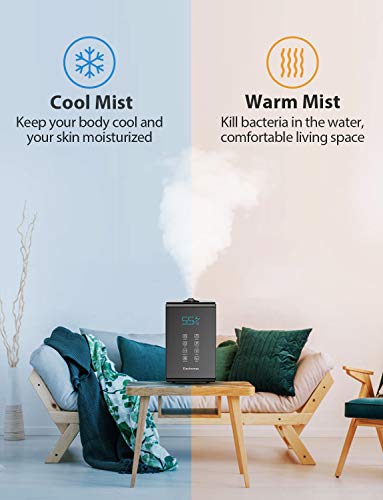 Elechomes SH8820 Humidifiers, 5.5L Top Fill Warm and Cool 5.5 Liter, Black