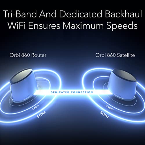 NETGEAR Orbi Tri-Band WiFi 6 Mesh System (RBK863S) – Router with 2 Satellite...