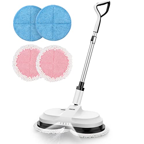 OGORI Electric Mop, Cordless Spin Mop Hardwood 11 Piece Set, Grey