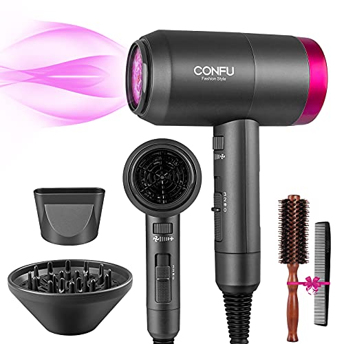 Hair Dryer, Powerful Lightweight Negative Ionic Blow 3 Heat Grey