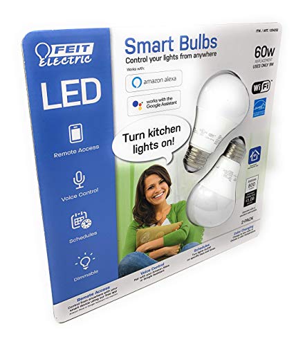 FEIT Electric Smart Wi-Fi LED Color Changing Dimmable 2 Pack, Feit