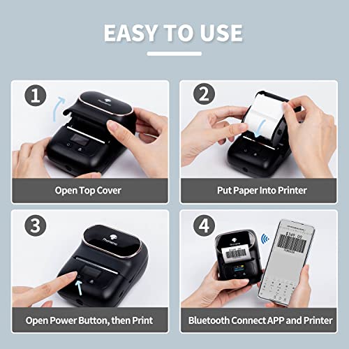 Phomemo M110 Bluetooth Label Maker, Portable Barcode Printer A-Black