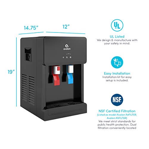 Avalon B8BLK Hot & Cold Water, NSF Certified Filter, UL/Energy Star, Black