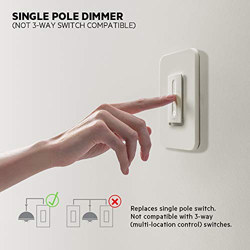 WeMo Dimmer Wifi Light Switch, Works with Alexa, the Google Assistant and...