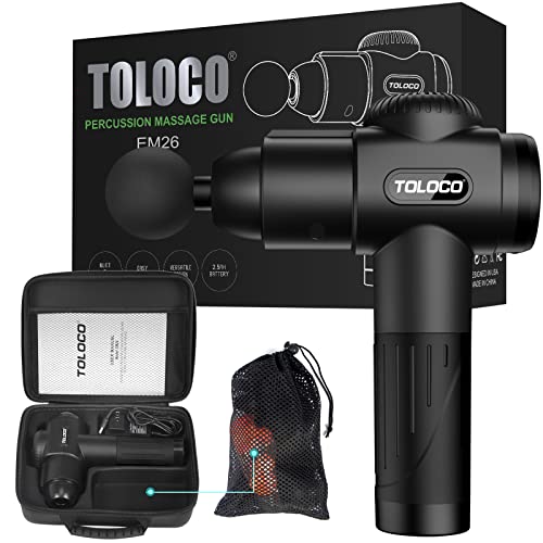 TOLOCO Massage Gun, Upgrade Percussion Muscle 1 Count (Pack of 1), Black