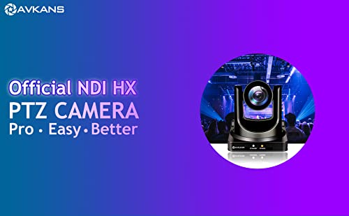AVKANS NDI Camera, 20X Optical PTZ Camera with Simultaneous Black