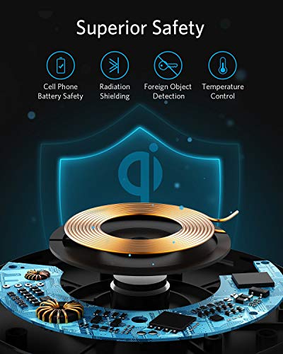 Anker Wireless Charger, PowerWave Pad Qi-Certified 10W Max for 1 Pack, Black