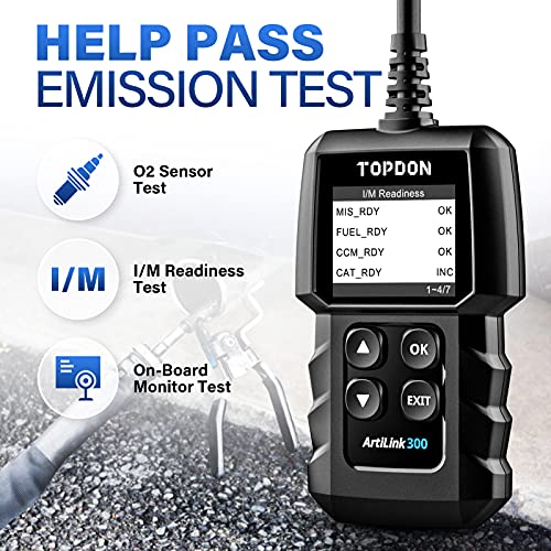 OBD2 Scanner, Code Reader TOPDON AL300 All ArtiLink 300, Black