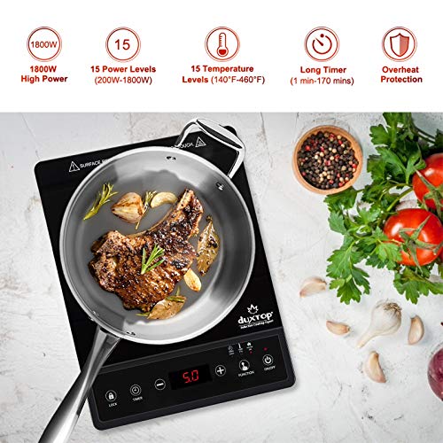 Duxtop Portable Induction Cooktop, Countertop Burner, 1800W, Black