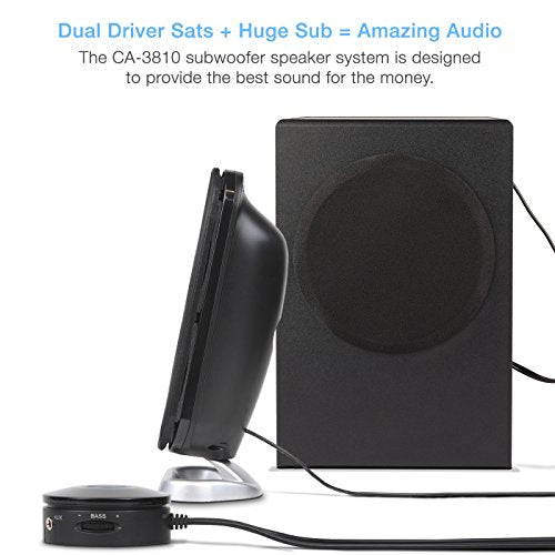 Cyber Acoustics High Power 2.1 Subwoofer Speaker System with 80W of –...