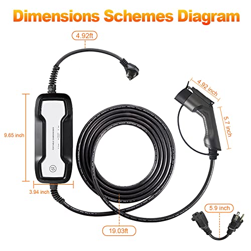 BESENERGY EV Charger Level 1/2 Switchable Current 10/16A NEMA 6-20 Plug 1