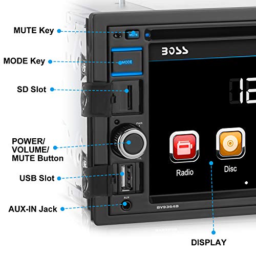 Boss Audio Systems BV9364B Car Stereo DVD Player - With Out Rear Cam, Black