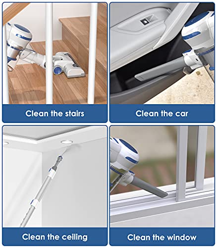 ORFELD Cordless Vacuum Cleaner, 22000Pa 41.34*9.05*4.7 inch, Blue & Silver