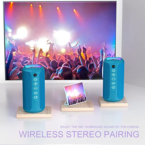 Ortizan Portable Bluetooth Speaker, IPX7 Waterproof Wireless Speaker Blue