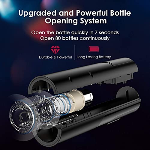Electric Wine Opener Set, TEBIKIN Automatic Bottle Openers, Black