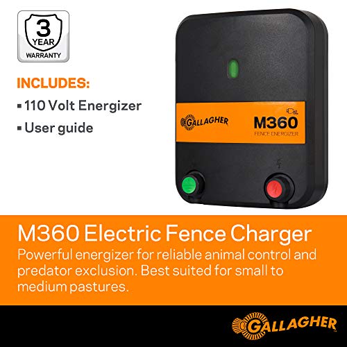 Gallagher M360 Electric Fence Charger | Powers Up to 55 Miles / 250 Acres of...