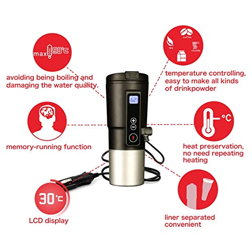 Smart Temperature Control Travel Coffee Mug 1 Count (Pack of 1), #Black,13oz