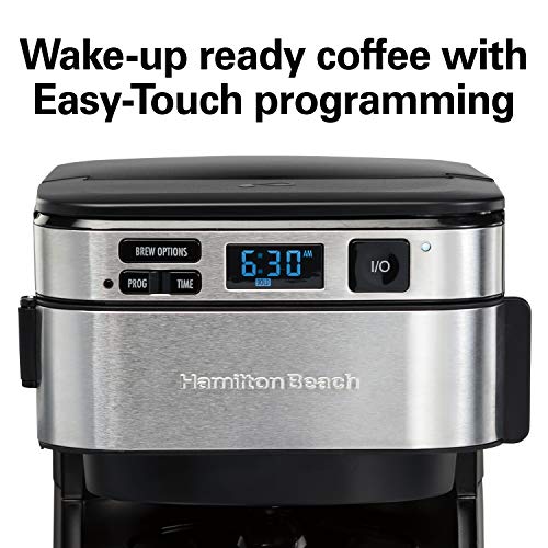 Hamilton Beach Programmable Coffee Maker, 12 Cups, 3 Brewing Options, Black