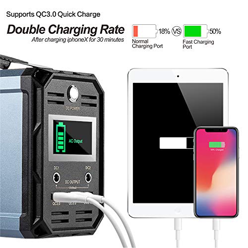 300W Solar Generator, FlashFish 60000mAh Portable 222Wh Generator