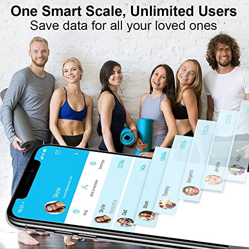 Digital Scale, Runcobo Wi-Fi Bluetooth Auto, 1 Count (Pack of 1), Black