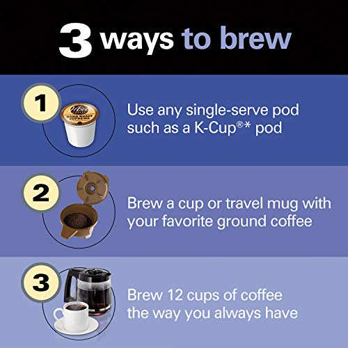 Hamilton Beach FlexBrew Trio Coffee Maker, 2-Way Single Serve & Black, Black