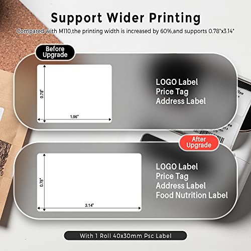 Phomemo M220 Label Maker, Upgrade 3 Inch Barcode 3.14 Inch, white