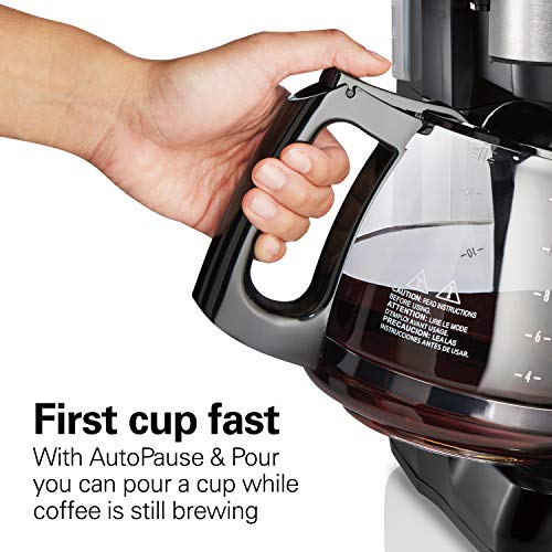 Hamilton Beach Programmable Coffee Maker, 12 Cups, 3 Brewing Options, Black