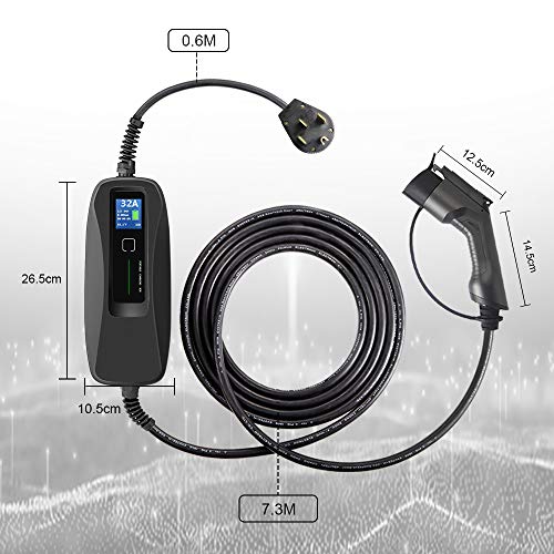 Morec 40Amp EV Charger Level 2 NEMA14-50 220V-240V Portable PCD040, with LCD