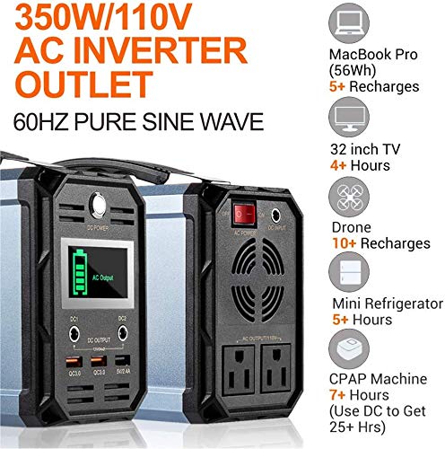 300W Solar Generator, FlashFish 60000mAh Portable 222Wh Generator