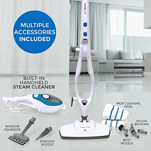 PurSteam Steam Mop Cleaner 10-in-1 with Convenient Mop, White