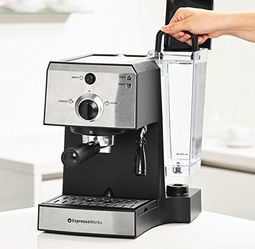 EspressoWorks 7 Pc All-In-One 9.75L x 11.5H x 9.0W, Black, Stainless Steel
