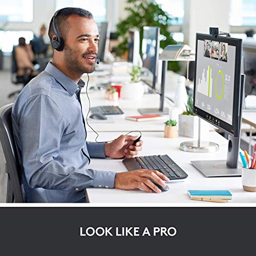 Logitech C920x HD Pro Webcam, Full 1080p/30fps Video Calling, Clear Black