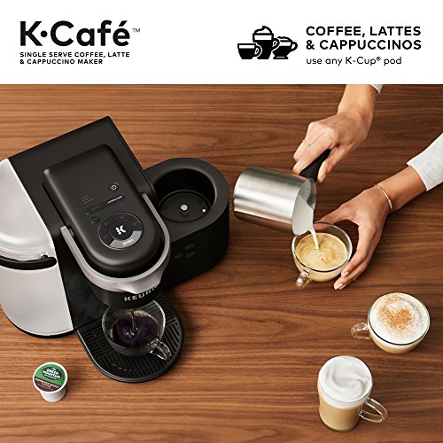 Keurig K-Cafe Single-Serve K-Cup Coffee Maker, 1 Count (Pack of 1), Charcoal