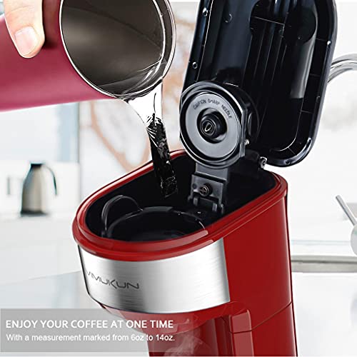 Single Serve Coffee Maker Brewer for K-Cup Red with Stainless Steel