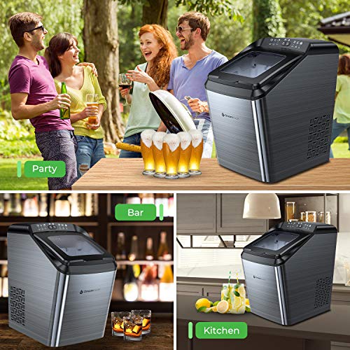 Dreamiracle Ice Maker Machine for L 15.75×W 9.69×H 16.93 in, Black
