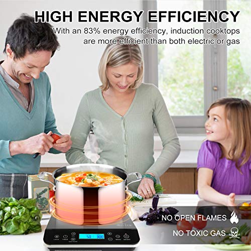 Duxtop Portable Induction Cooktop, Countertop Burner 1800 Watts, Silver