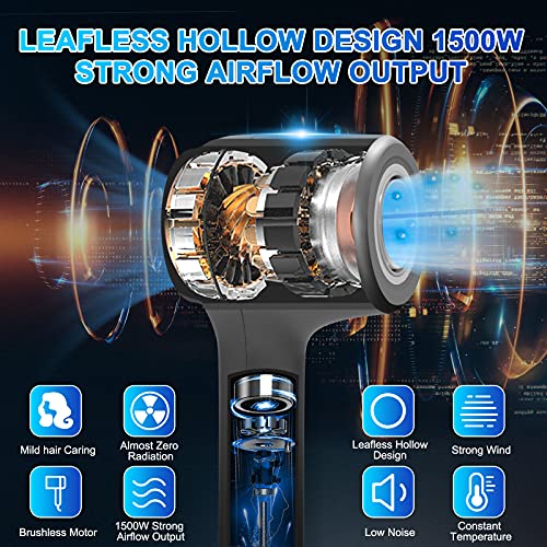 Professional Hair Dryer, Brushless Motor Ionic Blow 3 Piece Set