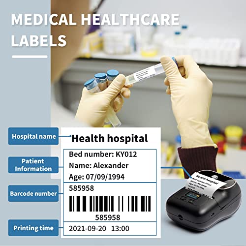 Phomemo M110 Bluetooth Label Maker, Portable Barcode Printer A-Black