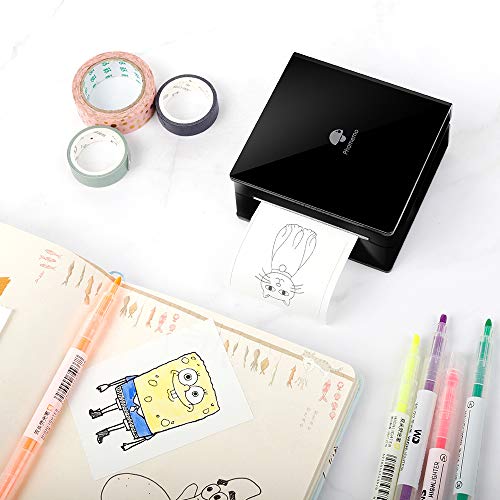 Phomemo M02 Mini Pocket Printer- Portable Bluetooth 3.3x3.3x1.6'', Black